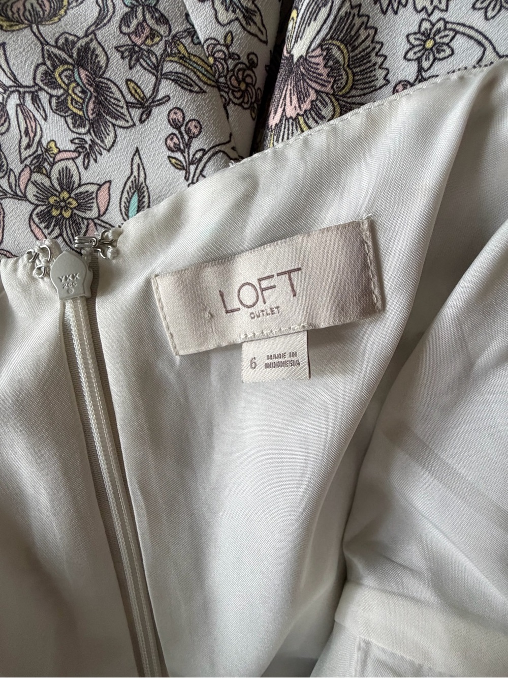LOFT Cream Floral Spaghetti Strap Maxi Dress with Pink Hem Border - Picture 7 of 7